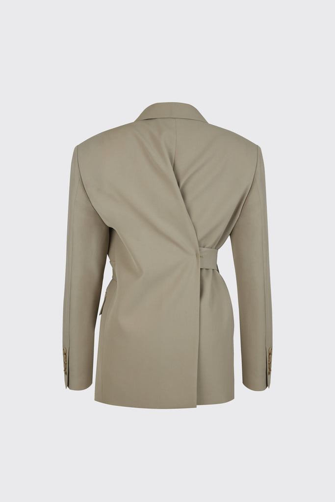 [50% OFF] Taupe center back slit 2-way blazer