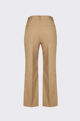 [60% OFF] Sand linen cropped flare trousers