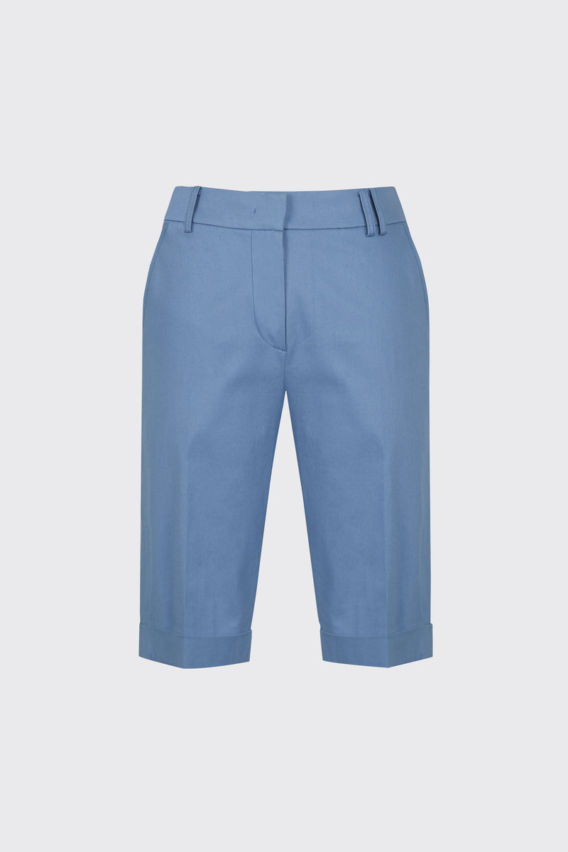 [60% OFF] Light blue cuffed slim-fit shorts