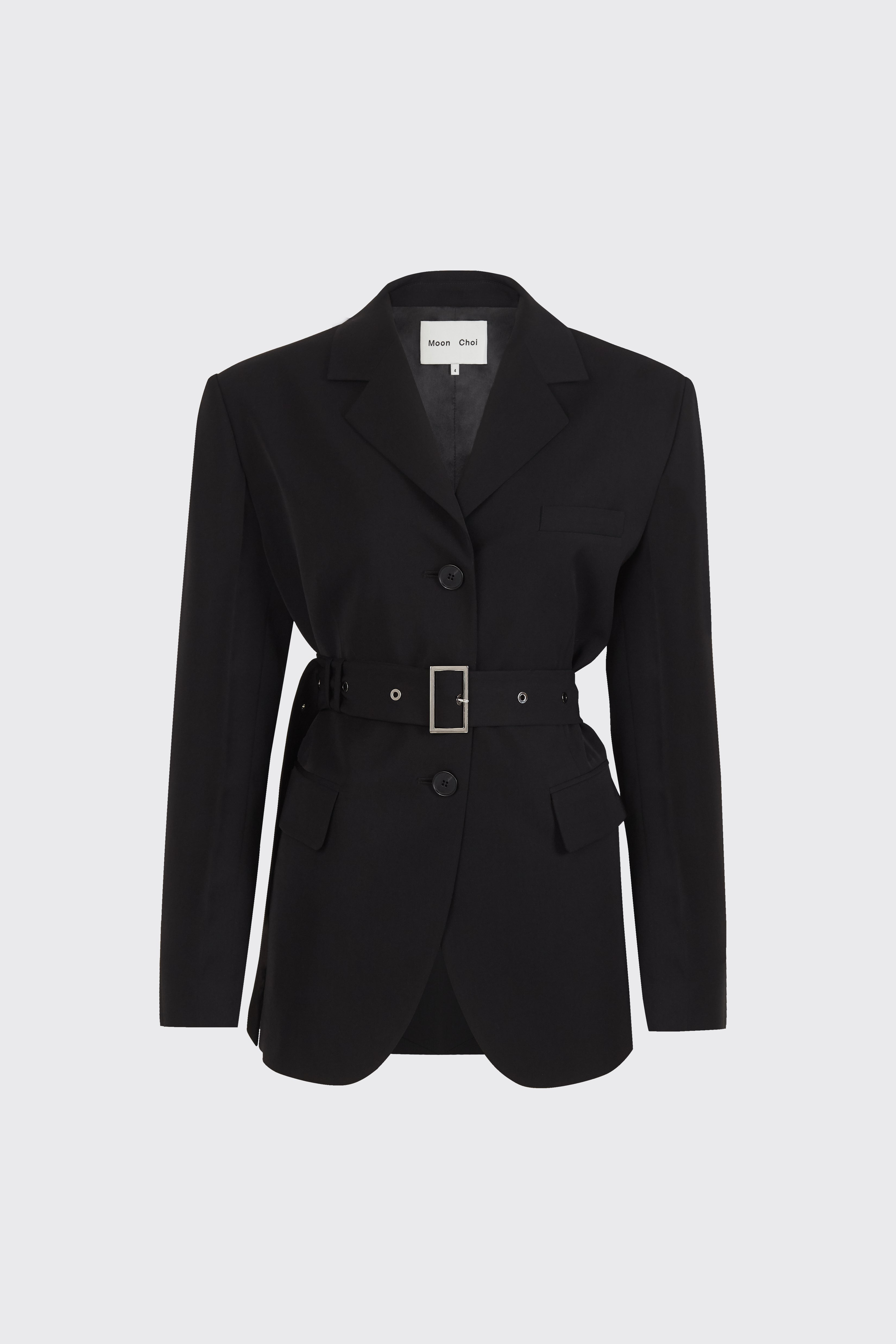 美品 m.a+ 3 button back slit jacket 44 hide-m | M.A+ 3 Button Back Slit Jacket J112, black cotton