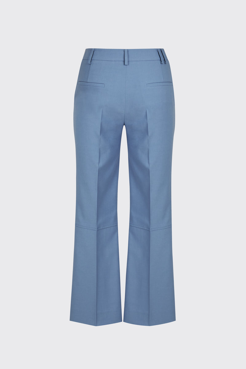 [60% OFF] Light blue linen cropped flare trousers