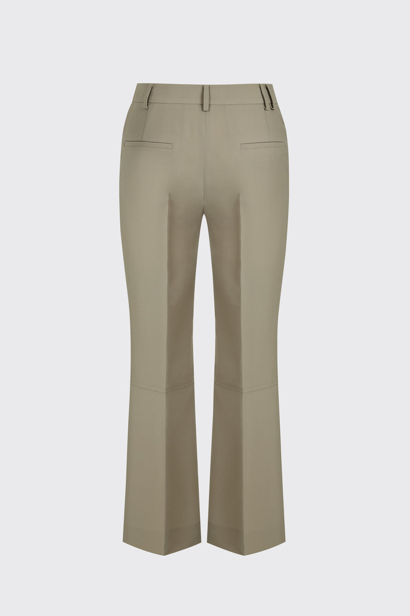 [60% OFF] Taupe cropped flow flare trousers