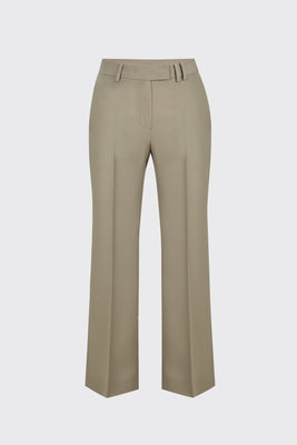 [60% OFF] Taupe cropped flow flare trousers