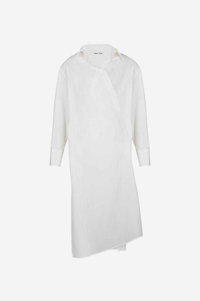 [60% OFF] White overlapped shirt dress