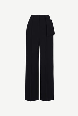 [Restocked] Black buttoned waist pouch trousers