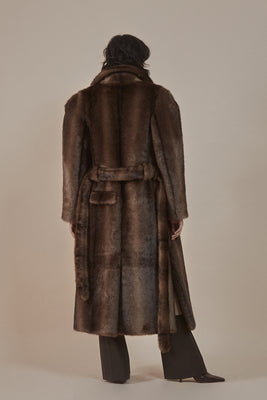[50% OFF] Round-shoulder faux fur coat