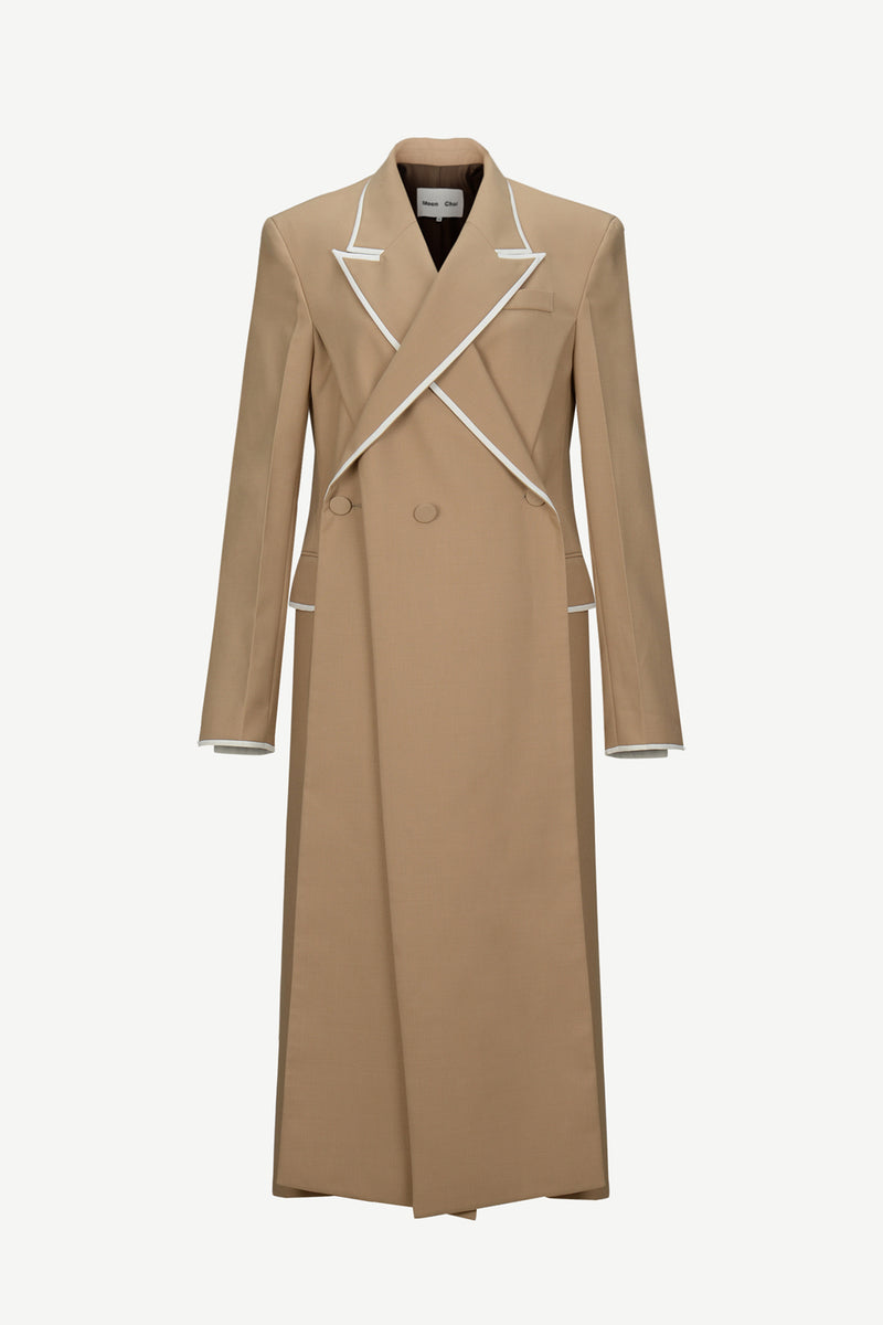 [SOLD-OUT] Overlapped lapel collar tailored coat