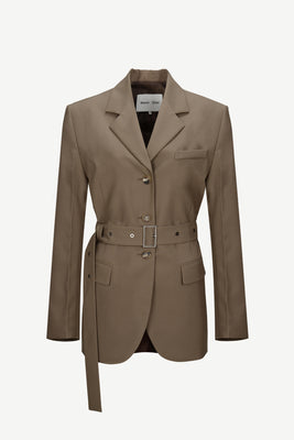 [50% OFF] Taupe | Center back slit tailored blazer